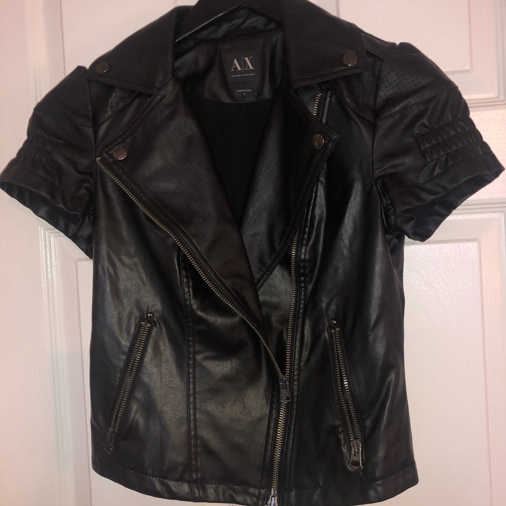 Armani Exchange faux leather jacket
